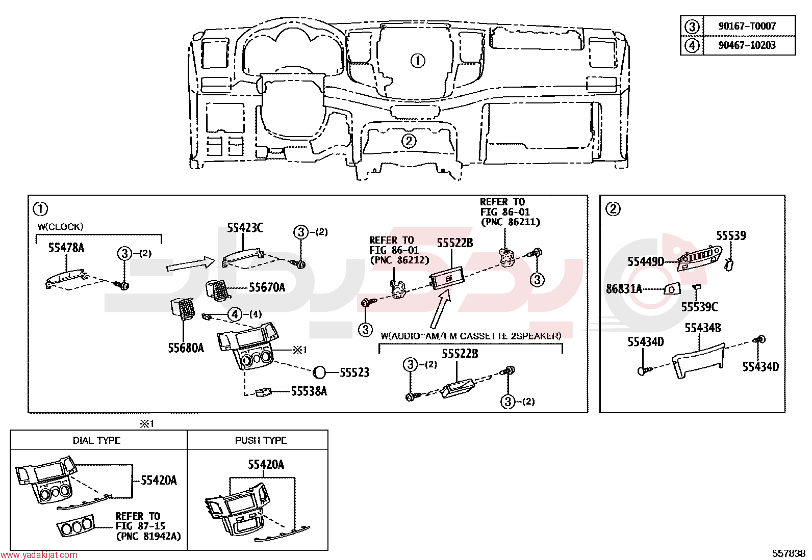 REGISTER ASSY, INSTRUMENT PANEL, CENTER | 556700K080